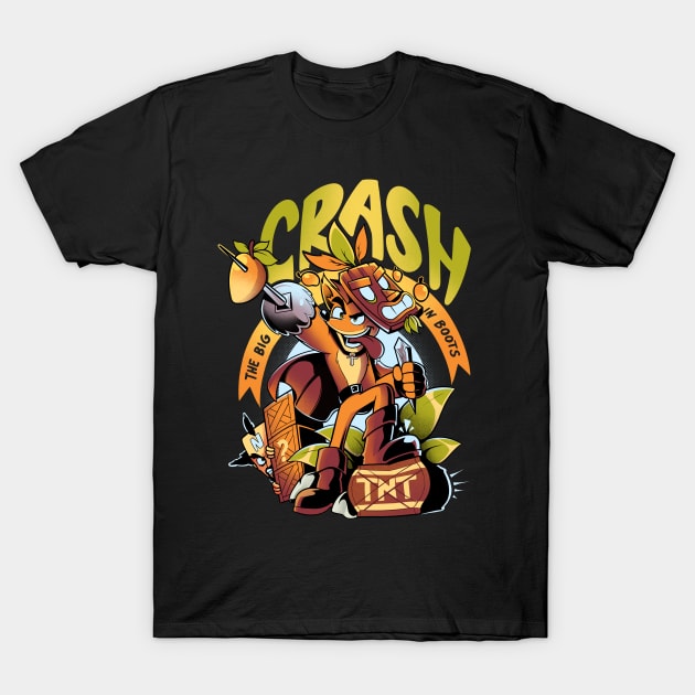 Crash in Boots T-Shirt by Okaminari